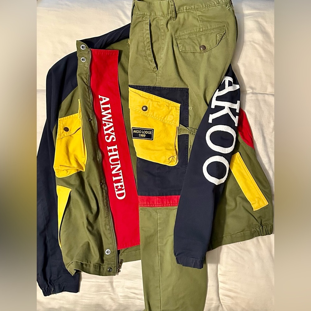 Akoo Pilot Military Style Matching Cargo Pants+Jacket jumpsuit/tracksuit